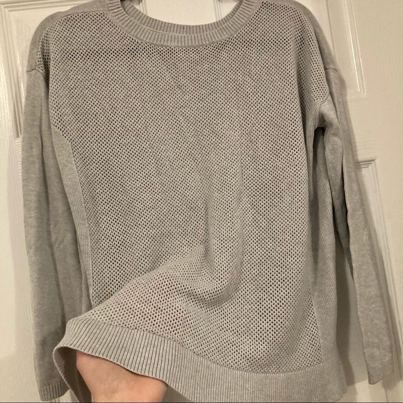 Sold: Lululemon “Well Being” grey mesh sweater top - Picture 7 of 7